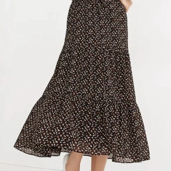 Madewell Floral Black Midi Skirt size xs - Picture 1 of 5